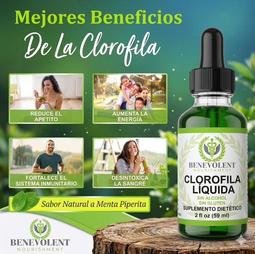 Clorofila Líquida Natural Benevolent Vegano Detox