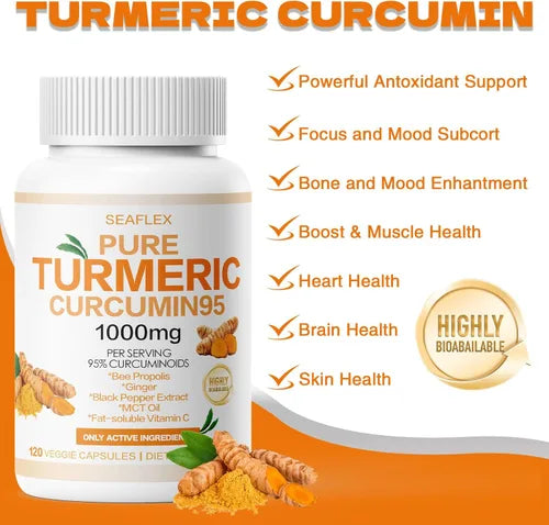 Suplemento de Cúrcuma Curcumina Pura 1,000mg