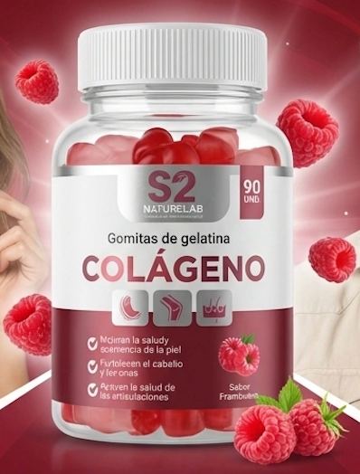 Gomitas de Gelatina Colágeno S2 - Sabor Frambuesa (90 unidades)