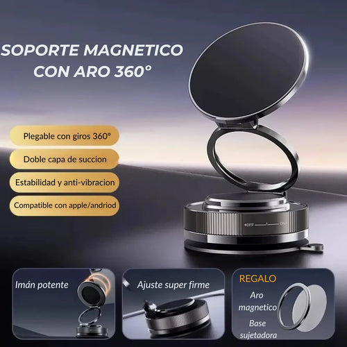Soporte Magnético Retráctil y Giratorio 360° para Teléfono