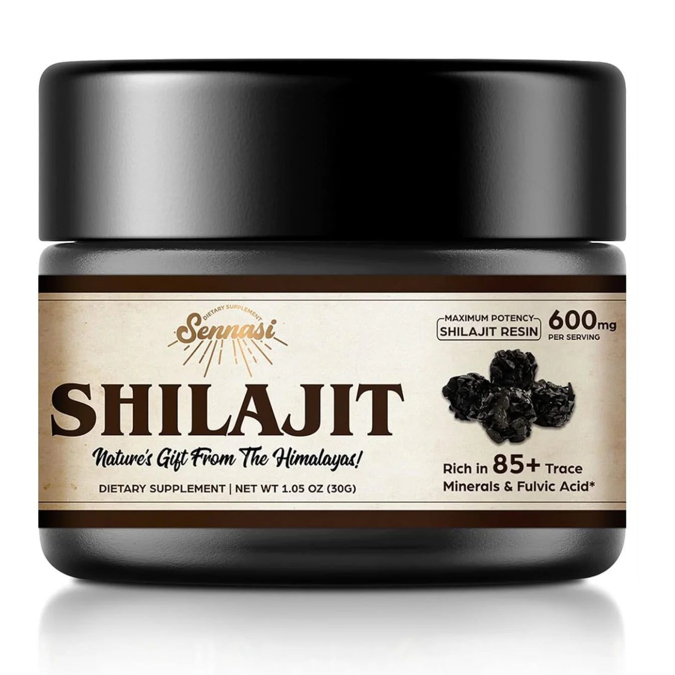 Resina Shilajit orgánica pura del Himalaya