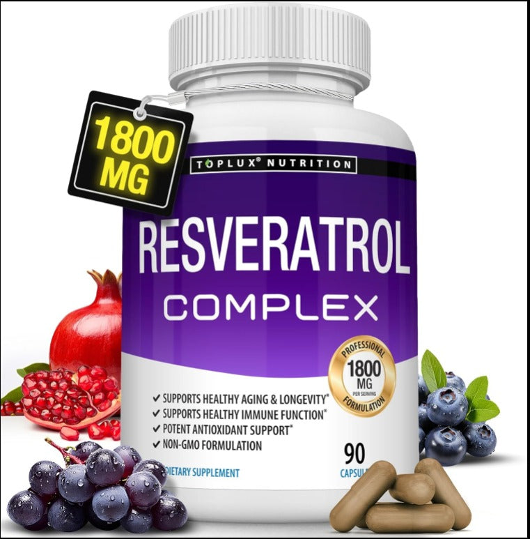 Resveratrol Red Wine Plus 100 Capsulas 1600 Mg