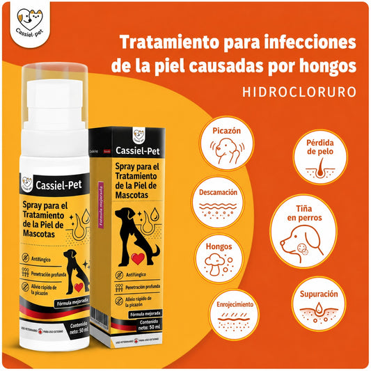 Spray calmante natural para el cuidado de la piel de perro y gato