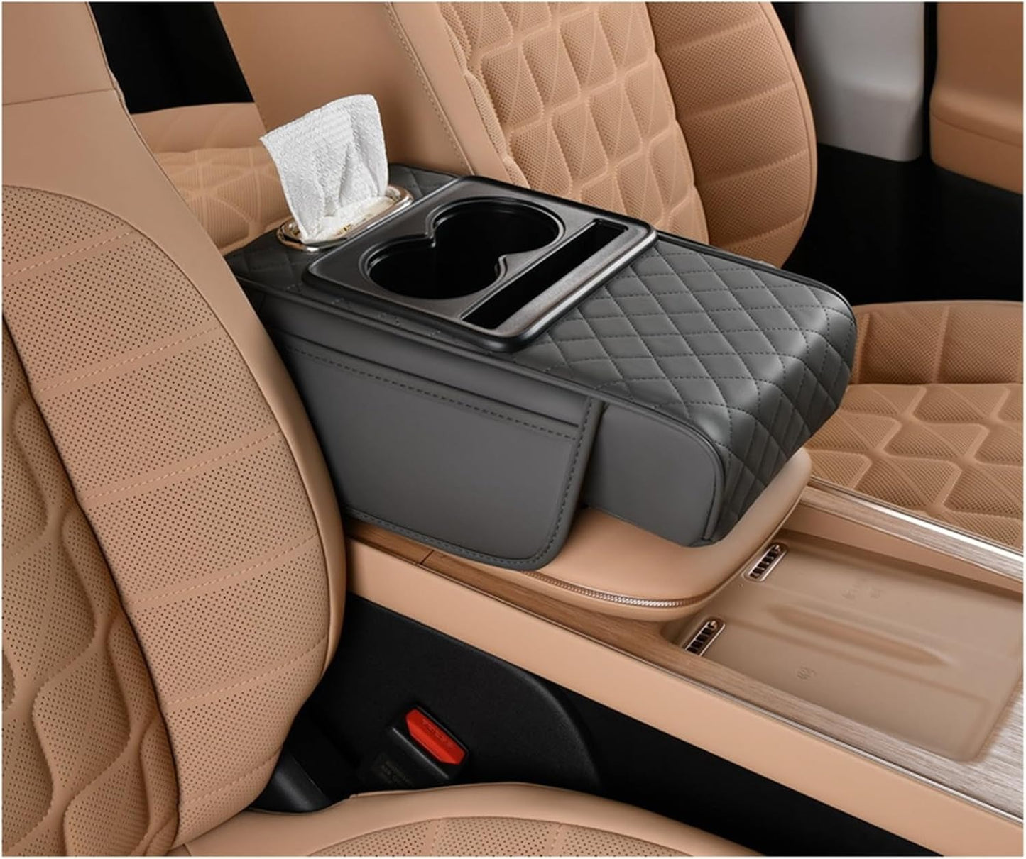 Cojín para reposabrazos de coche con portavasos TK