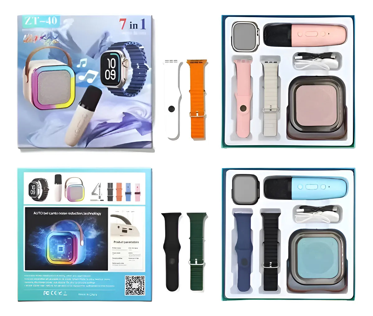 Kit 7 En 1 Parlante Y Smartwatch C/4 Mallas